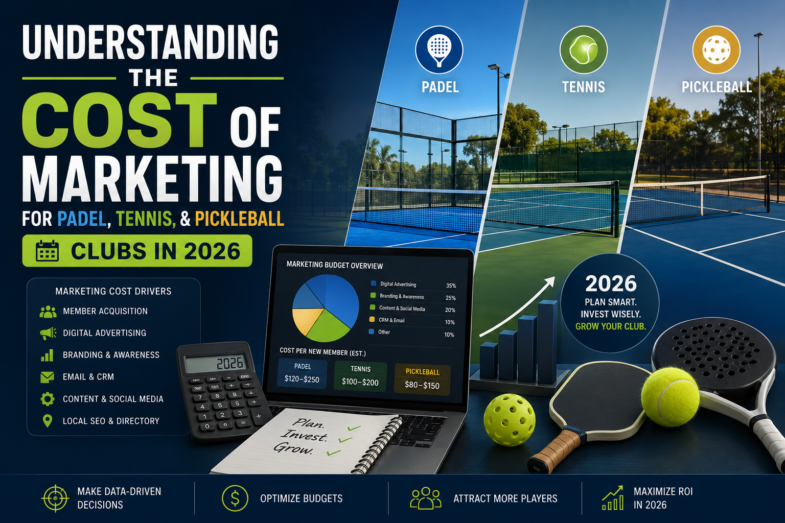 Understanding the Cost of Marketing for Padel, Tennis, & Pickleball Clubs in 2026